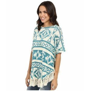Tasha Polizzi Ahana Poncho Fringe Boho Western Kimono NWT L/XL